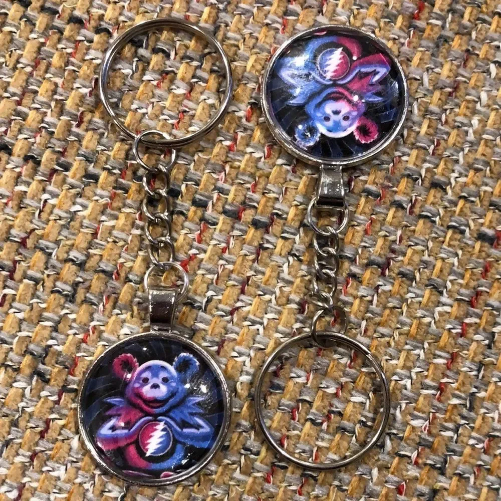 Grateful Dead Keychains PURPLE PINK SYF BEAR BUYITWHENFOUND Custom Made